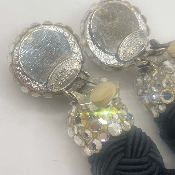 James Arpad Rhinestone Tassel Drop Vintage Earrings Excellent Condition - Picture 6 of 10